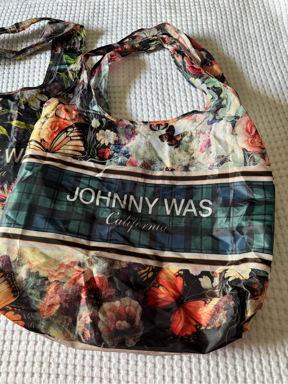 Johnny Was Floral bundle Reusable Totes - Black & Teal Multicolor - Picture 3 of 10